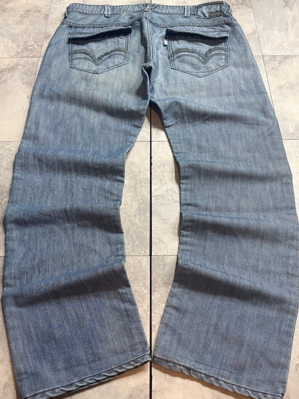 Levi's SilverTab Slim Straight Jeans 38x32 Blue Flap Pocket Y2K